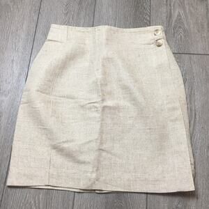State of the Art Merchandising Co. Linen Blend Beige Skirt Size 9